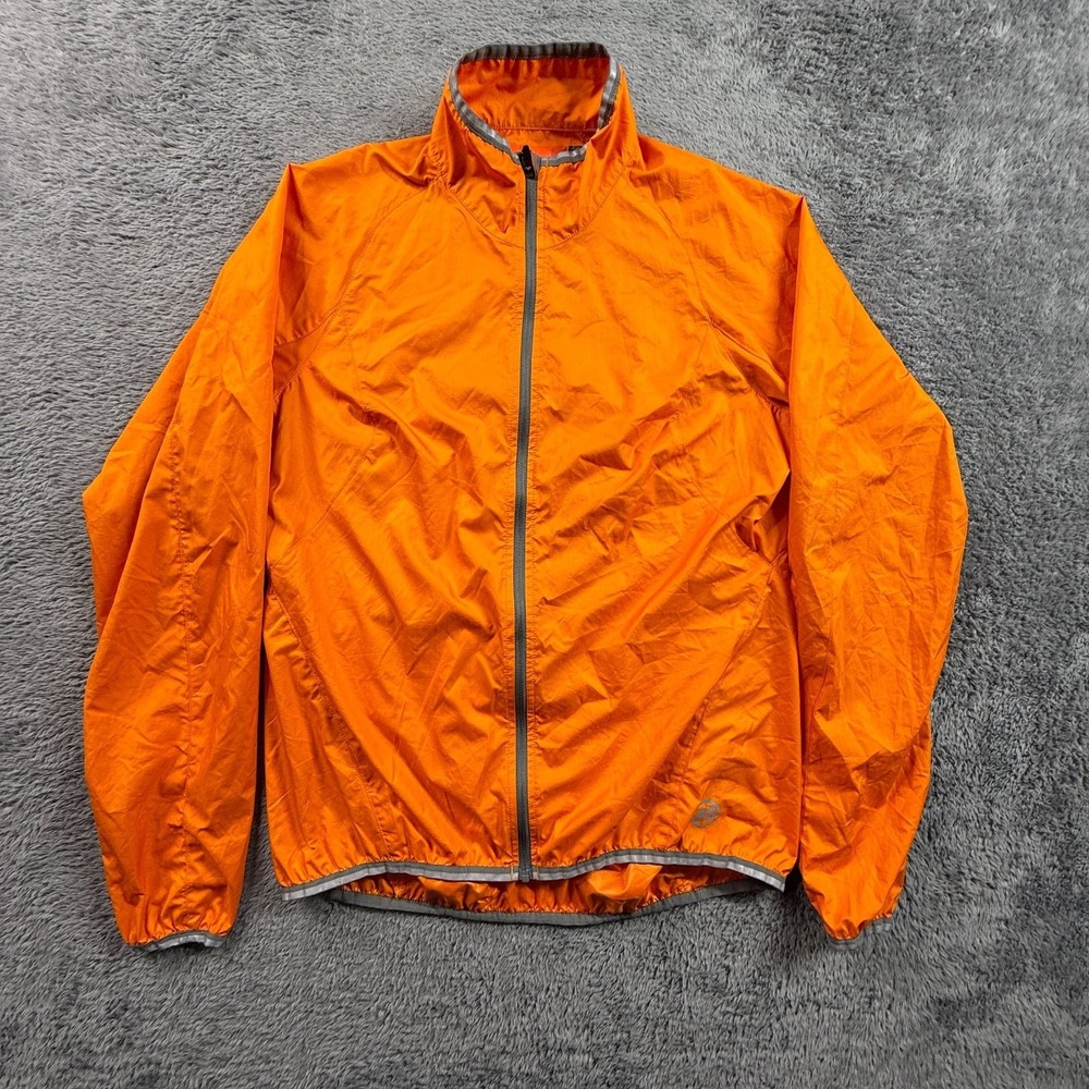 Novara Men S Orange Windbreaker Cycling Jacket Full Zip High Vis Lightweight